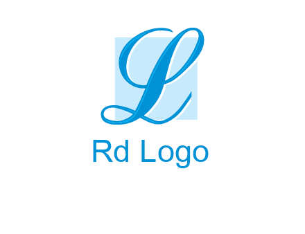 Letter l placed in front of a square logo