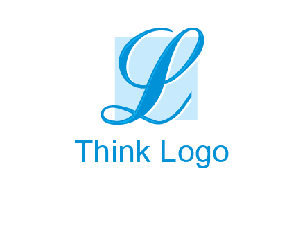 Letter l placed in front of a square logo