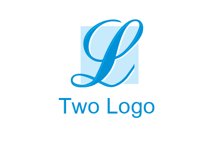 Letter l placed in front of a square logo