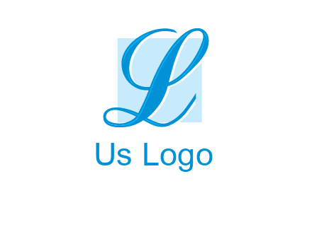 Letter l placed in front of a square logo