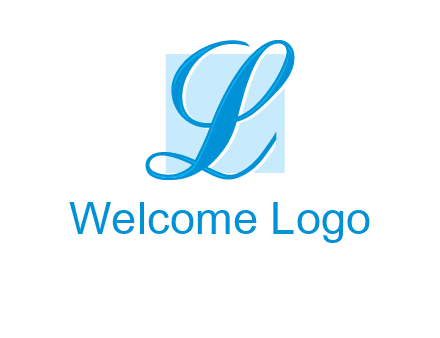 Letter l placed in front of a square logo