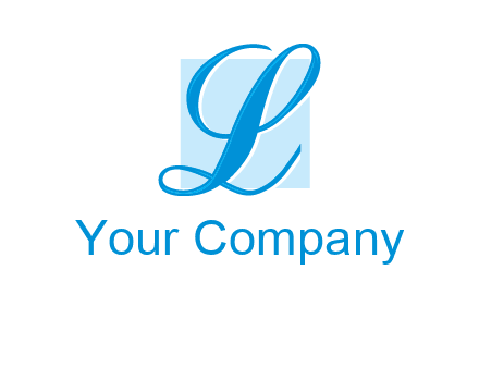 Letter l placed in front of a square logo