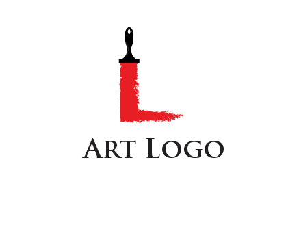 paint brush forming letter l shape logo