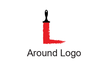 paint brush forming letter l shape logo
