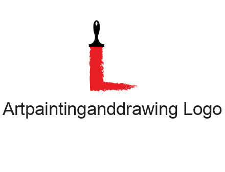 paint brush forming letter l shape logo