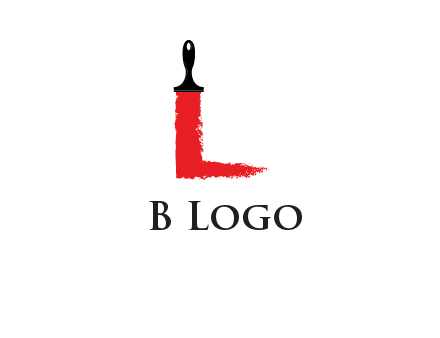 paint brush forming letter l shape logo
