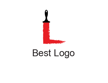 paint brush forming letter l shape logo