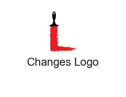 paint brush forming letter l shape logo