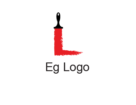 paint brush forming letter l shape logo