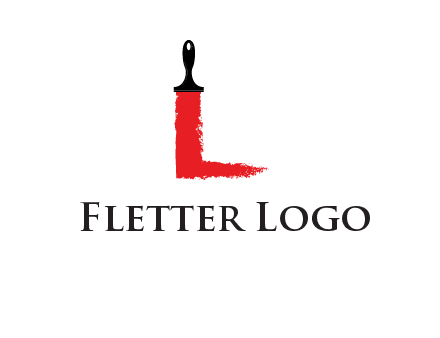 paint brush forming letter l shape logo
