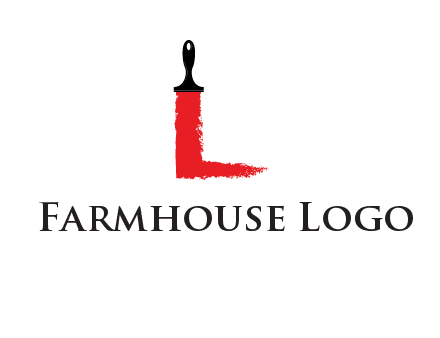 paint brush forming letter l shape logo