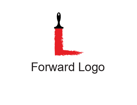 paint brush forming letter l shape logo