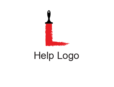 paint brush forming letter l shape logo