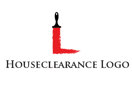 paint brush forming letter l shape logo