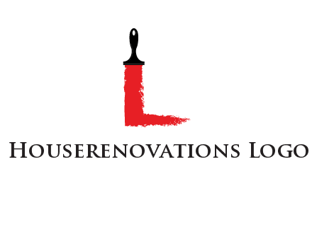 paint brush forming letter l shape logo