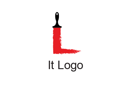 paint brush forming letter l shape logo