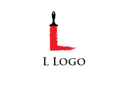 paint brush forming letter l shape logo