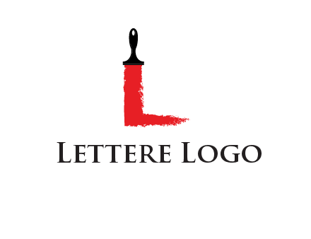paint brush forming letter l shape logo