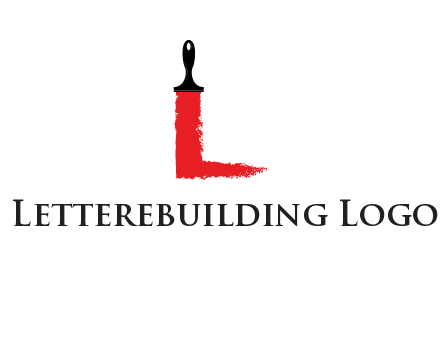paint brush forming letter l shape logo