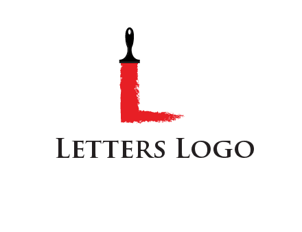 paint brush forming letter l shape logo