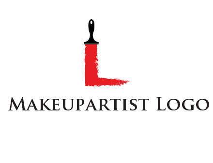 paint brush forming letter l shape logo