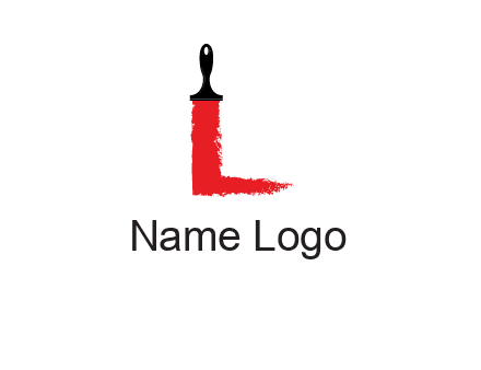 paint brush forming letter l shape logo