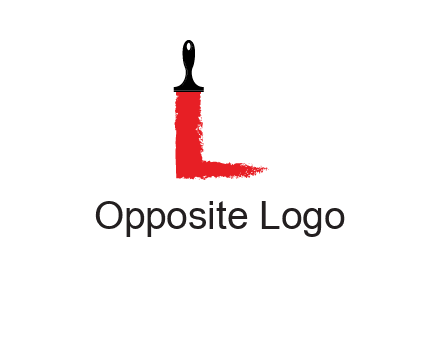 paint brush forming letter l shape logo