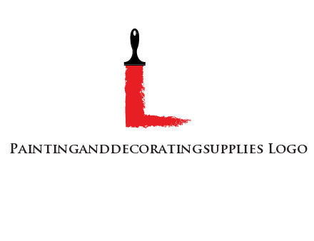 paint brush forming letter l shape logo