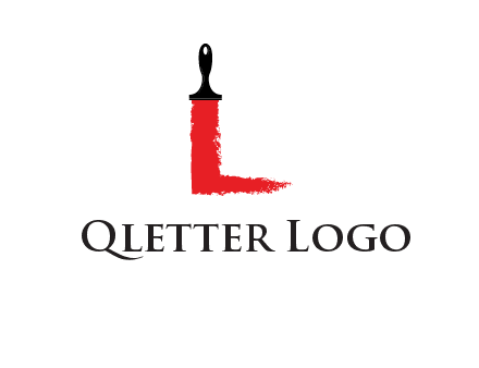 paint brush forming letter l shape logo