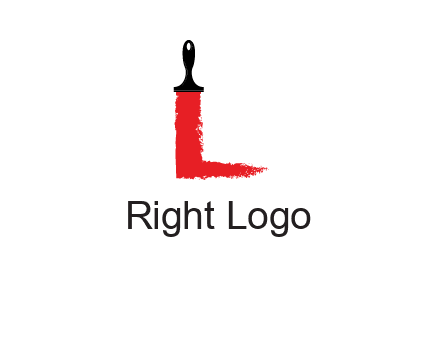 paint brush forming letter l shape logo