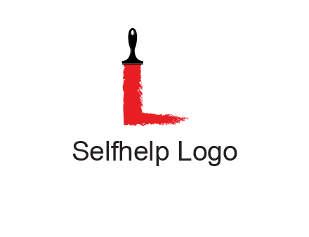paint brush forming letter l shape logo