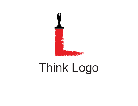 paint brush forming letter l shape logo