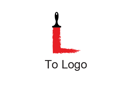 paint brush forming letter l shape logo