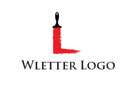 paint brush forming letter l shape logo
