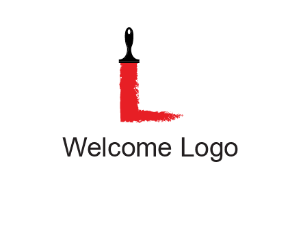 paint brush forming letter l shape logo