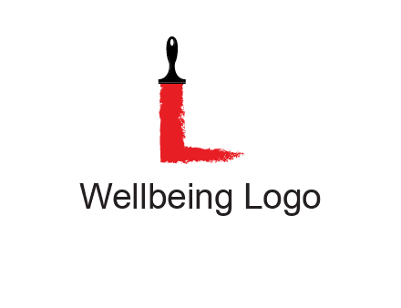paint brush forming letter l shape logo