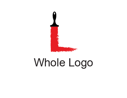 paint brush forming letter l shape logo