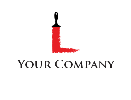 paint brush forming letter l shape logo