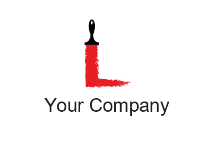 paint brush forming letter l shape logo
