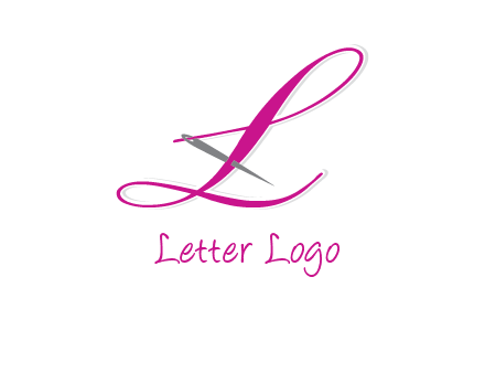 needle and thread forming letter L Shape logo