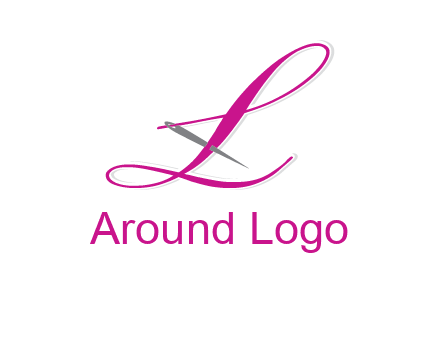 needle and thread forming letter L Shape logo