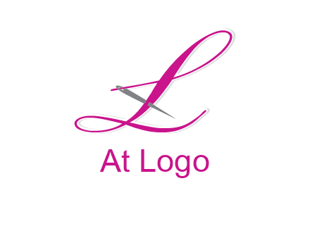 needle and thread forming letter L Shape logo