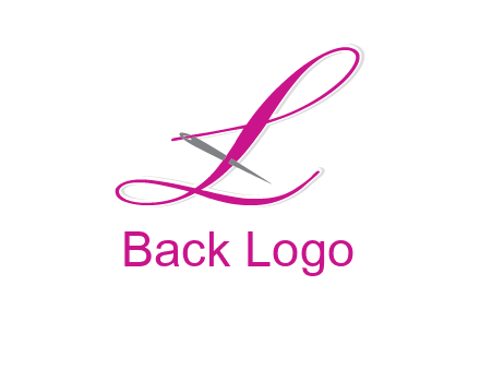 needle and thread forming letter L Shape logo
