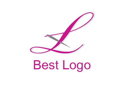 needle and thread forming letter L Shape logo