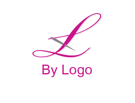 needle and thread forming letter L Shape logo
