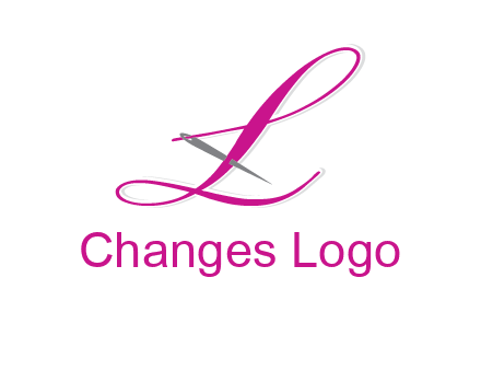 needle and thread forming letter L Shape logo