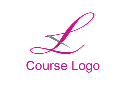 needle and thread forming letter L Shape logo