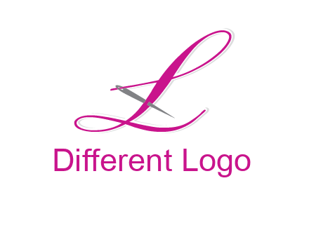 needle and thread forming letter L Shape logo