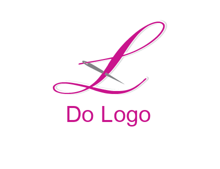 needle and thread forming letter L Shape logo