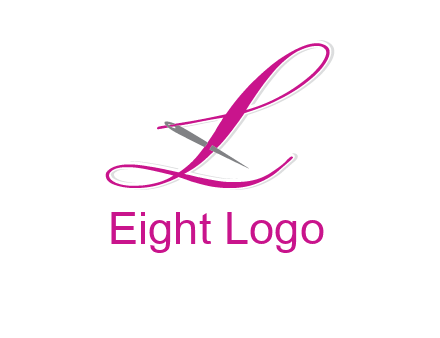 needle and thread forming letter L Shape logo
